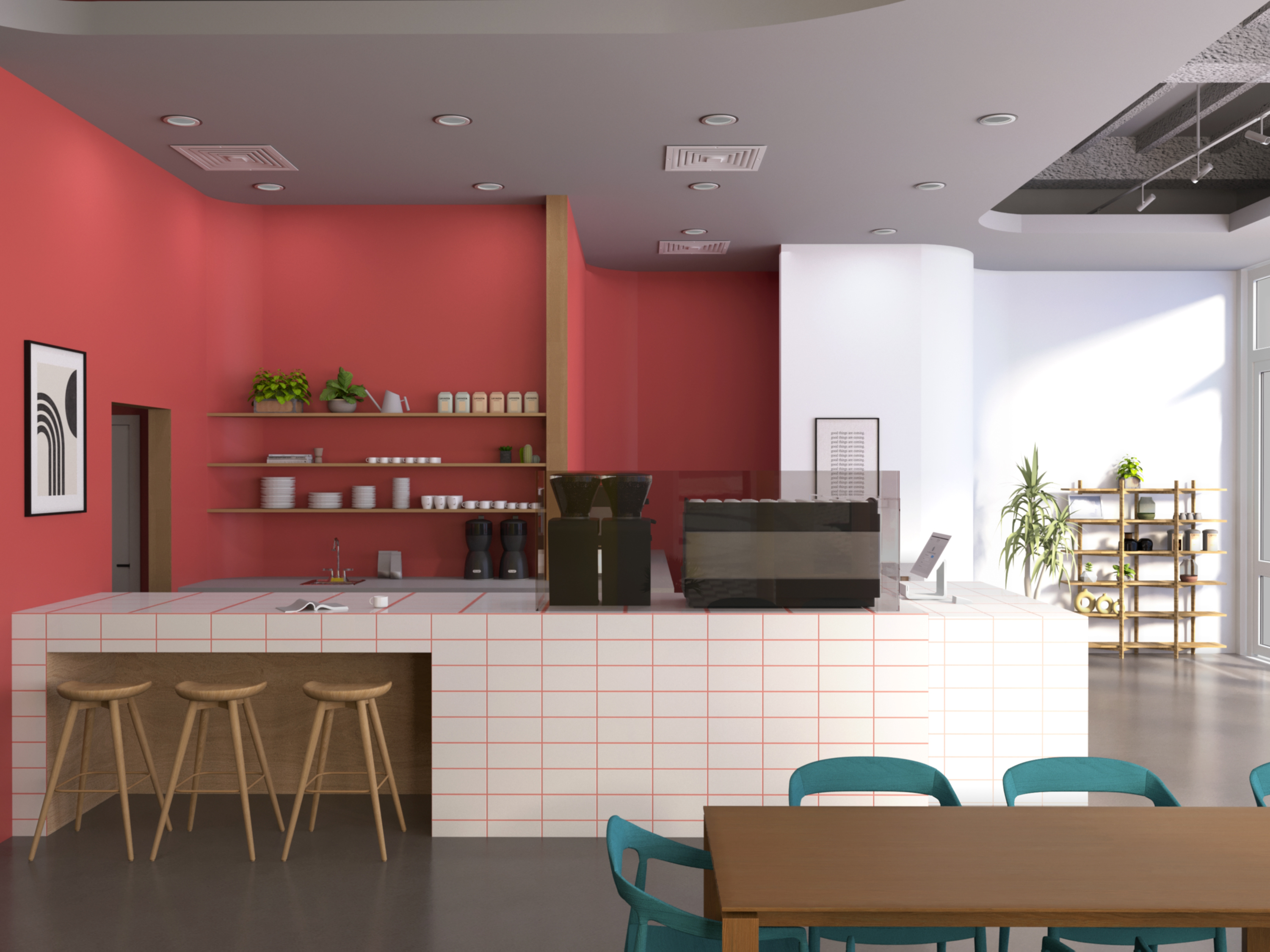 Создание визуализации в 3DS Max по референсам существующего кафе